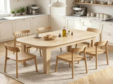 4-6 Person Extendable Oval Dining Table Farmhouse Style Finish Round Edges 09042275