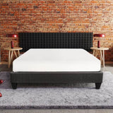 Contemporary 14 in. Platform Mattress Foundation, King Size Upholstered Bed Frame Base, Dark Gray B011P203586