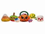 8 ft Long Halloween Inflatable Pumpkin Candy Display with Eyeball and 7 Warm White LED Lights 56535524