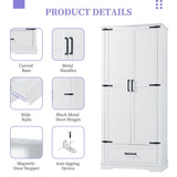 Tall Bathroom Storage Cabinet, Cabinet with Two Doors and One Drawer, Adjustable Shelf, MDF Board, WF326355AAK