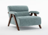 Mid Century Modern Accent Chair with Solid Wood Frame, Upholstered Living Room Chairs with Thick 87187723