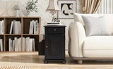 U-Can Vintage End Table Flip Top Side Table with USB Ports, One Multifunctional Drawer with cup N724P293133P