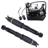 ZNTS Pair Rear Air Suspension Shocks + Compressor Pump for Cadillac Escalade Chevrolet Avalanche Suburban 01071748