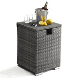 40*40*57cm Iron Frame Gas Bottle Storage Rattan Side Table Gray Gradient 08027849