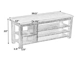 A height-adjustable long shoe-changing bench,made of natural rubberwood,comes with a comfortable W487P289973