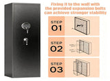 57" High Large Capacity Mechanical Gun Safe for Rifles & Handguns, Digital Password Lock, Built-In 14983353