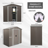 8ft x 4ft Outdoor Metal Storage Shed With window and metal foundation,Gray W54071037