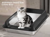 black L15 Stainless steel cat litter box, made of thickened material to prevent scratching and 96145720