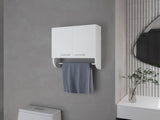 White Medicine Cabinet with Towel Bar B062P252172