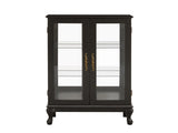 Curio Cabinet with Tempered Glass Doors, Lighted Display Cabinet with Mirrored Back Panel & 39908400