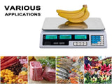 ACS-30 40kg/5g Digital Price Computing Scale for Vegetable US Plug Silver & White 01176944