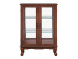 Curio Cabinet Lighted Curio Diapaly Cabinet with Adjustable Shelves and Mirrored Back Panel, 28760961