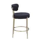 Modern Sherpa Counter Height Stools Set of 2, Uphsoltered 26" Seat Height Barstools with Brushed 57237025