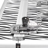 ZNTS 3 in 1 Aluminum Cosmetic Makeup Case Tattoo Box White Zebra Print 25171058