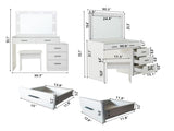 White color adjustable dressing table with 5 drawers W2139P179897