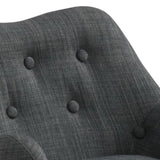 Fenix 19.5"W Gray Linen Kids Chair with Button Tufted Back and Wooden Legs B061P236757