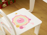 Kids Vanity Table and Chair Set with 7pcs Pretend Play Makeup Toys, Girls Vanity with Mirror & 04076145