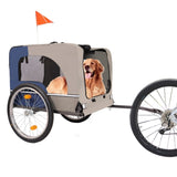 ZNTS Dog Bike Trailer, Breathable Mesh Dog Cart with 3 Entrances, Safety Flag, 8 Reflectors, Folding Pet 92880947