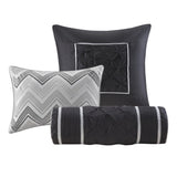 7 Piece Tufted Comforter Set Grey Cal King B03596789