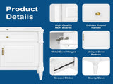 36" Bathroom Vanity with Sink, Freestanding Bathroom Cabinet with Ceramic Basin, Flip Drawer, N725P356064K