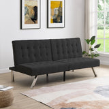 WOOD FRAME, STAINLESS LEG, FUTON, SOFA BED BLACK W2297P247597
