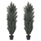 5FT Detachable Artificial Green Cypress Tree Realistic Tall Faux Plant for Indoor and Outdoor W2945P322200