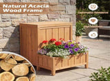 28" Package Delivery Box with Gas Strut Lid, Elevated Storage Bench with Planter Box 40522901