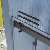 Bypass shower door, sliding door, with 5/16" tempered glass and Matted black finish 4874 W2122P225211