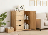 Natural wood color, MDF with melamine veneer, 56*30*80cm, 4 drawers, 1 door, bathroom vanity 73377159