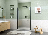 32" W x 72" H Semi-Frameless Circular Pivot Shower Door in Matte Black With 1/4" Thick SGCC W2813P388076