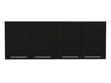 Stockton Rectangle Four Swing Doors Wall Cabinet Black Wengue B06280441