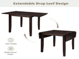 3-Piece Wood Drop Leaf Breakfast Nook Dining Table Set with 2 X-back Chairs for Small Places, 09982009