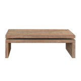 Modern Rustic Wood Coffee Table Rectangular Living Room Center Table with Floating Top Design 02669930