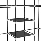 ZNTS 69" Portable Clothes Closet Non-Woven Fabric Wardrobe Double Rod Storage Organizer Black 23382400