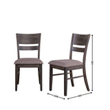 Almeta Solid Wood Slat Back Upholstered Dining Chairs, Set of 2 -Dark Umber Brown Finish T2574P164540