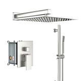 Shower System with Adjustable Slide Bar,10 Inch Wall Mounted Square Shower System with Rough-in W124382454