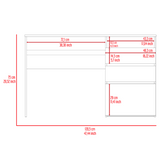 Computer Desk, 3 Drawers, One Shelf, Light Gray B097133045