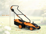 12Amp Corded Push Lawn Mower, 14 Inch Cutting Width Electric WalkBehind Mower with 5Position 33090510