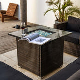 30inch Outdoor Fire Table Propane Gas Fire Pit Table with Lid Gas Fire Pit Table with Glass Rocks 07880043