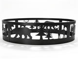 32in Fire Ring, Bear Pattern, Round, Iron 31137219