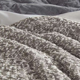 5 Piece Textured Jacquard Stripe Comforter Set with Throw Pillows-King/Cal King B035P280387