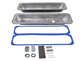 Black Finned Tall Valve Covers 3-11/16" Height with Center Bolt Fit for Chevy SBC 305 350 450 5.0L & 77810256