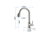 Single Handle High Arc Pull Out Kitchen Faucet,Single Level Stainless Steel Kitchen Sink Faucets 57490800