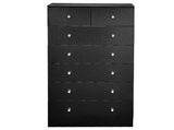 Black particleboard with a textured melamine finish, 66*40*131cm, 52 drawer cabinet, matte gold 82478082