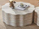 Set of 2 Round Coffee Tables for Living Room, Faux Mars Pattern Modern Minimalist Side Tables Accent W3040P382320