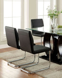 ZNTS Modern Elegance Black Color Leatherette 2pcs Dining Chairs Chrome Metal Legs Dining Room Side Chairs B011P178972