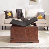 Farmhouse Coffee Table, Square Wood Table with Large Hidden Storage Compartment for Living Room, W2275P148554