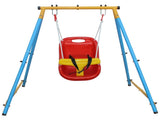 Baby Toddler Indoor/Outdoor Metal Swing Set with Safety Belt for Backyard 77307620
