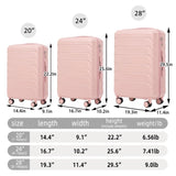 3 in 1 ABS&PC Trolley Box 20in 24in 28in Trolley Box Iron Tie Rod ABSPC Alloy Pink 16755414