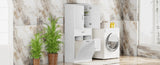 Bathroom Storage Cabinet with Two Laundry Baskets, Storage Cabinet with Doors and Drawer for Home, N759P243350K